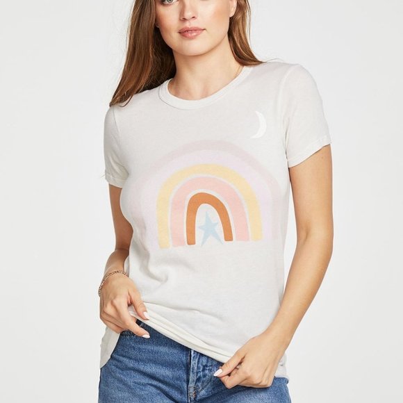 Chaser  CW7393 Gauzy Cotton Moonshine Tee Au Lait - Picture 1 of 2
